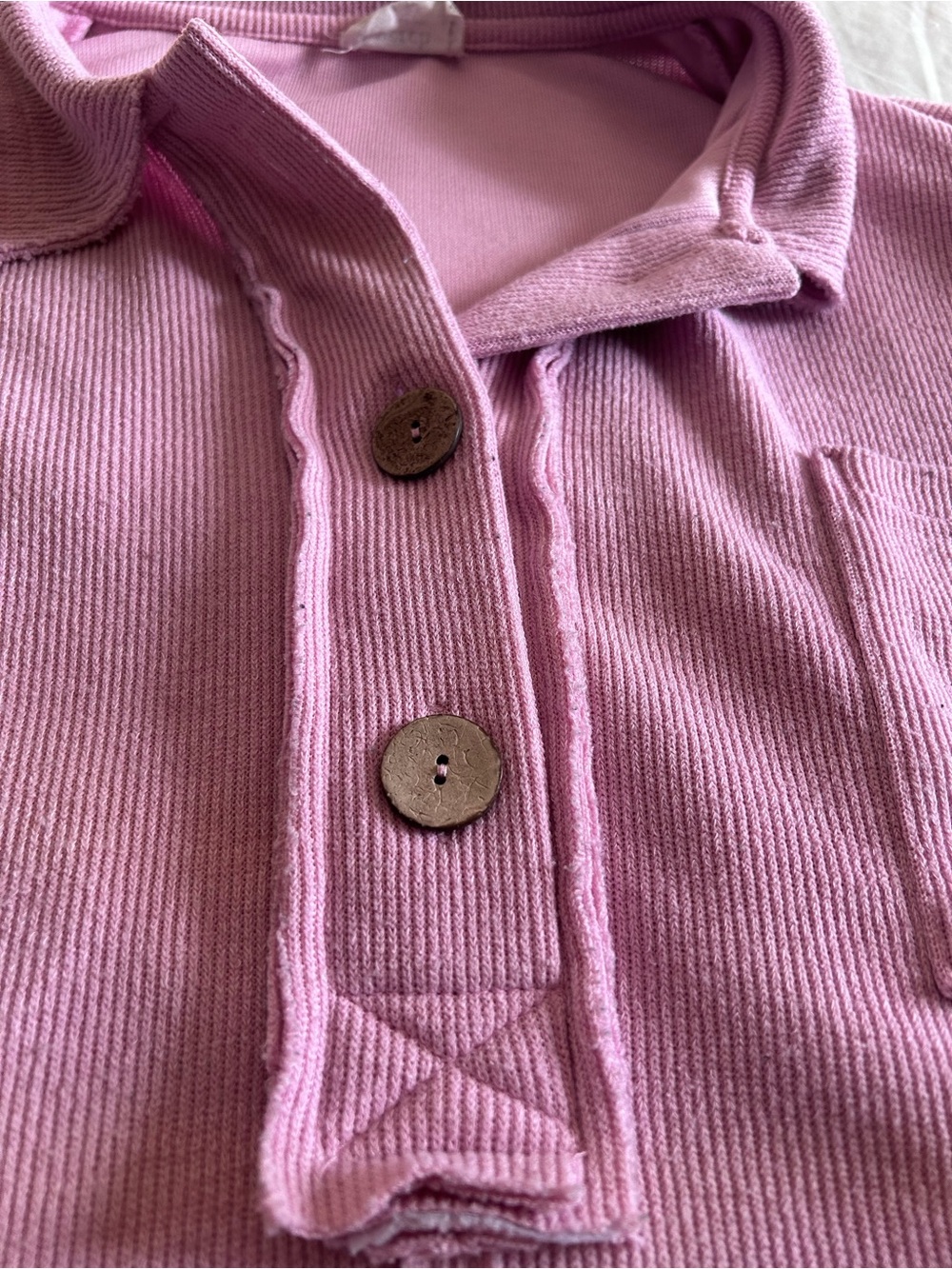 FINAL PRICE DROP - Blu Pepper Pastel Pink Button-Front Pullover Sweater - Picture 2 of 3